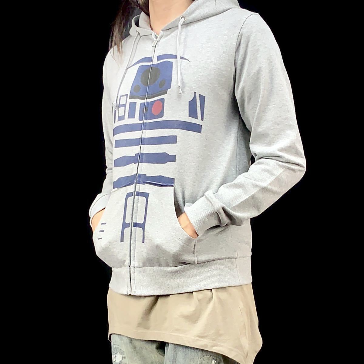 新品 スターウォーズ STAR WARS ロボット R2-D2 SF映画 ビッグ プリント ジップアップ パーカー Lサイズ UNI メンズ レディース 男女兼用_画像3