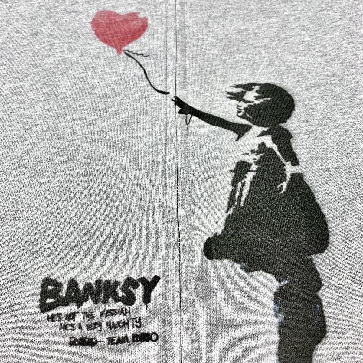 新品 バンクシー BANKSY 愛はごみ箱の中に 風船と少女 オークションシュレッダー 逆向き ジップアップ パーカー XL XXLサイズ 大きいビッグ_画像7