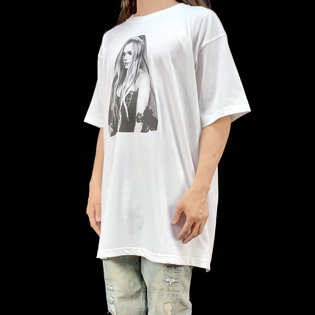 新品 アヴリルラヴィーン ウエディングドレス ベール パンクロック アイドル オーバーサイズ ビッグ Tシャツ 5XLサイズ メンズ レディース_画像4