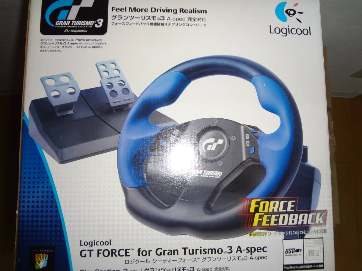 ロジクール GT FORCE for Gran Turismo 3 A-spec　PS2 未使用_画像2