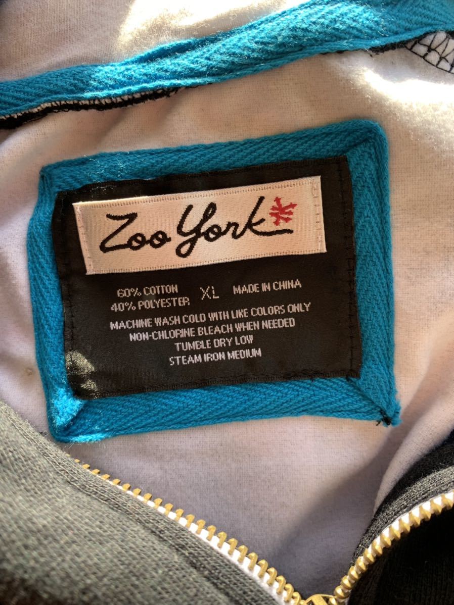 【人気】ZOO　YORK　ジップ　パーカー　黒／ブラック　レディースXLサイズ　大きいサイズ　ストリート　オシャレ　　K1392_画像7