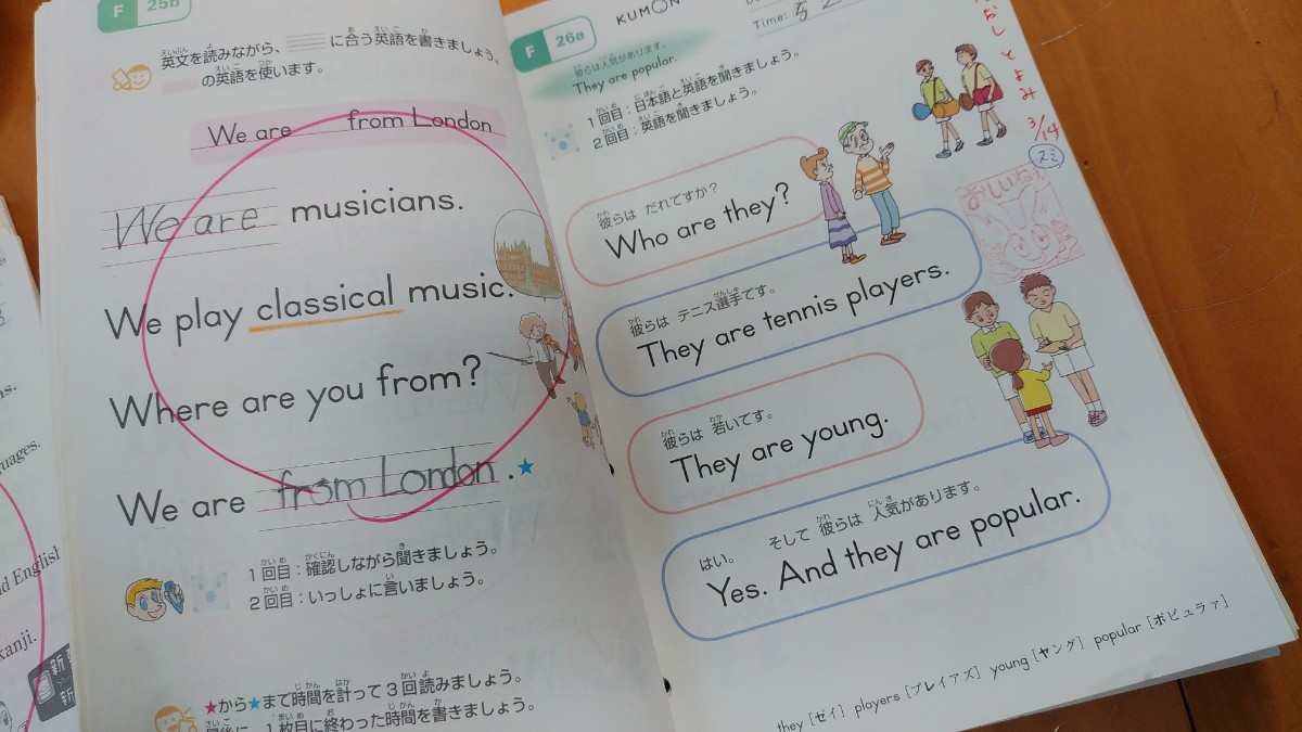 くもん英語 F 教材 1~200