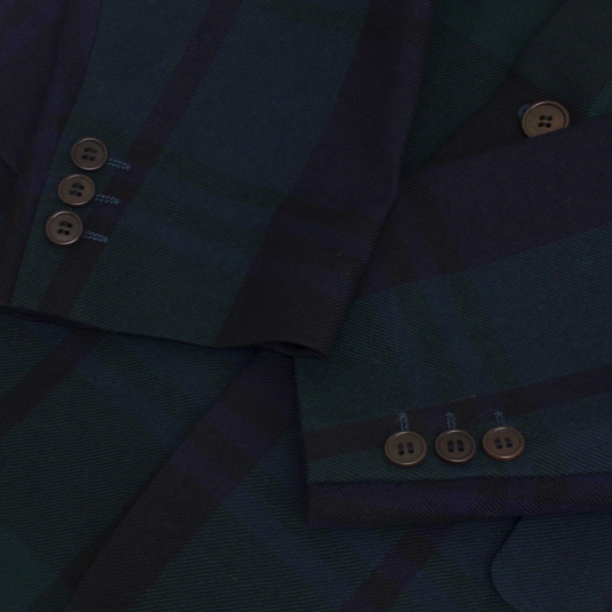 ●Paul Smith ポールスミス スコットランド製生地使用 チェック ブラザー ジャケット L 緑×濃紺 グリーン ネイビー 日本製 メンズ 紳士_画像6