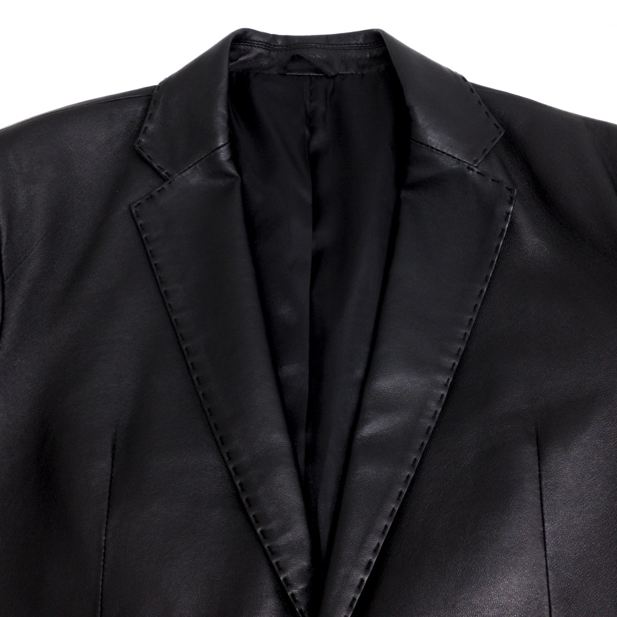 ●美品 veste la vita 羊革 レザー テーラードジャケット M 黒 ブラック メンズ 紳士 レザージャケット 国内正規品_画像4