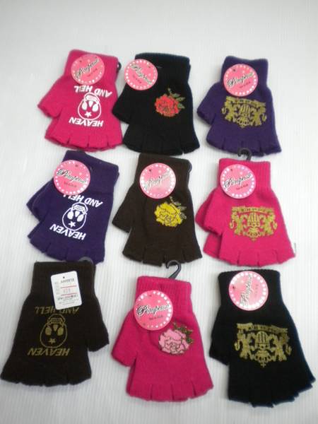  free shipping! child ( finger ..) knitted gloves ( pink . black )9 collection 3150 jpy .