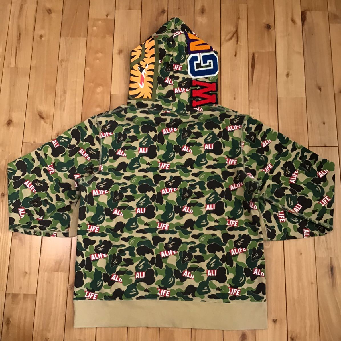 *XL* ALIFE × BAPE ABC camo Shark Parker a bathing ape Ape Bape A Bathing Ape shark pullover hoodie камуфляж b63