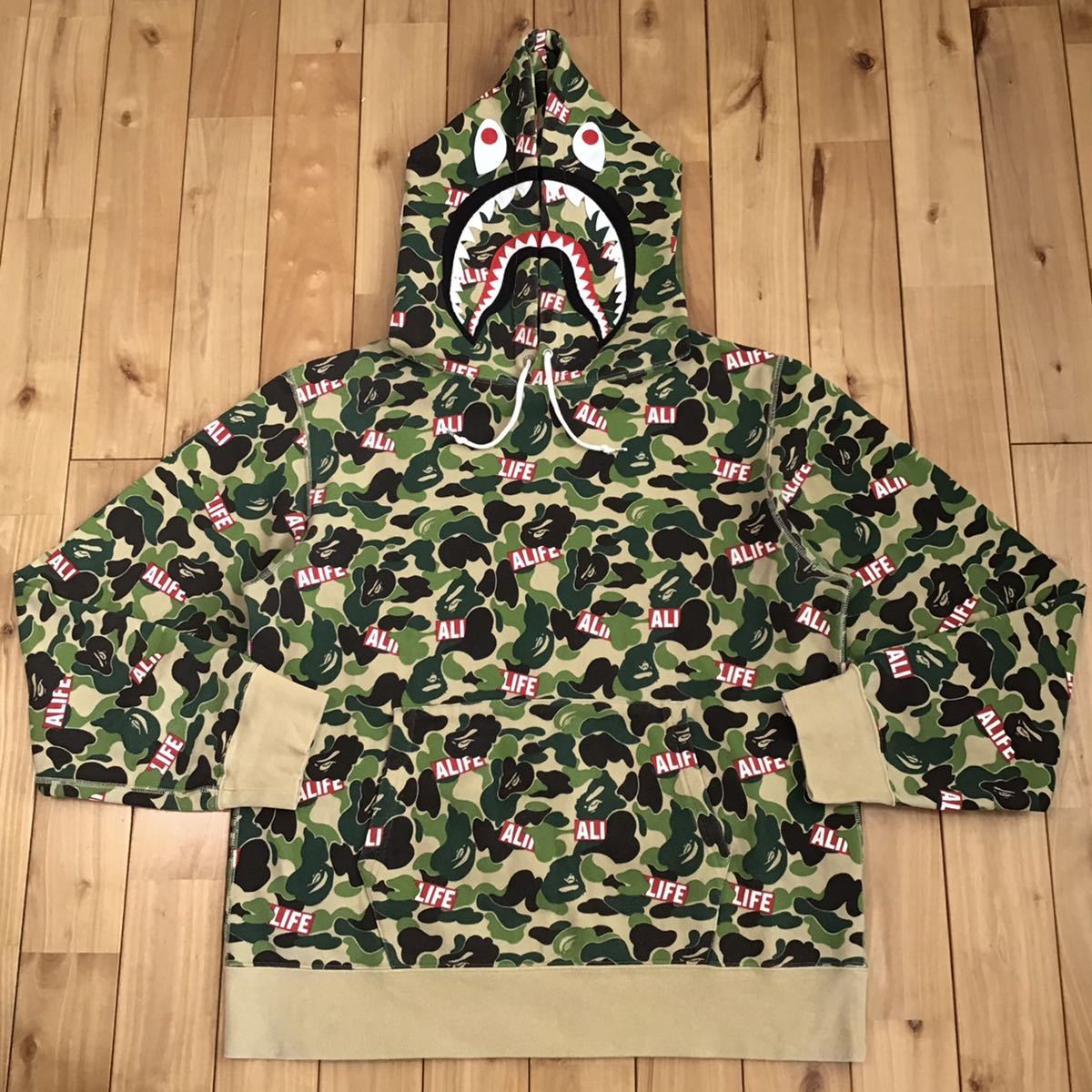 *XL* ALIFE × BAPE ABC camo Shark Parker a bathing ape Ape Bape A Bathing Ape shark pullover hoodie камуфляж b63