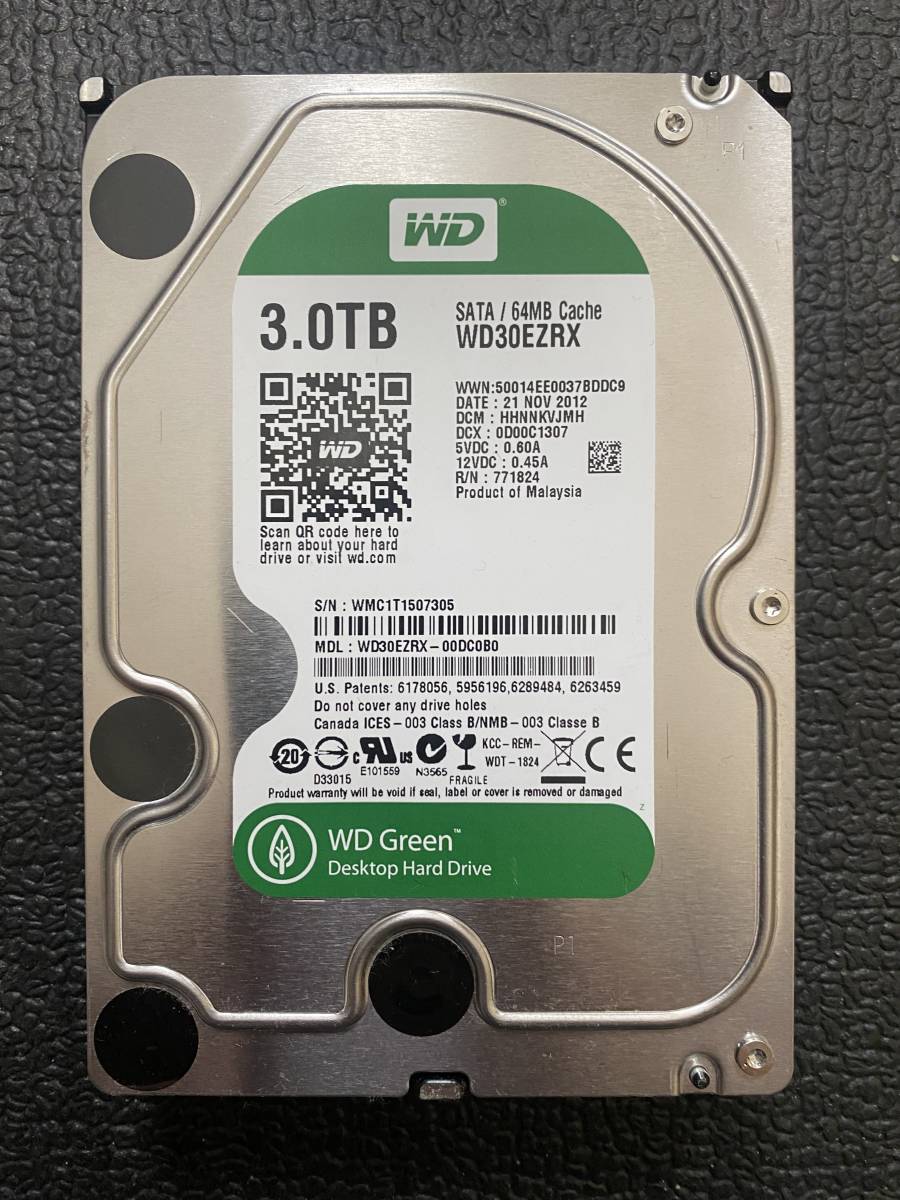 【中古品】Western Digital WD30EZRX 3TB内蔵型HDD_画像1