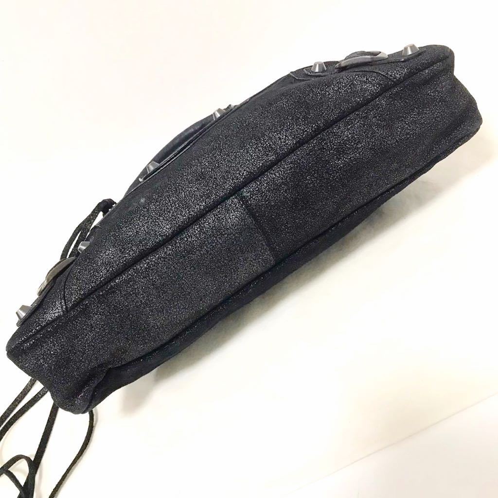 １円スタート◆【美品】BALENCIAGA バレンシアガ ファースト 2way ショルダーバッグ ニーマンマーカス限定 ラメ ブラック_画像6