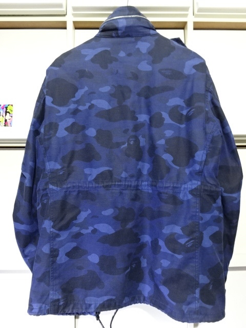 【M】A BATHING APE BAPEロゴ M-65 ジャケット カラーカモ ブルー迷彩 ア ベイシング エイプ NIGO WISE 初期 ミリタリー ジャケット