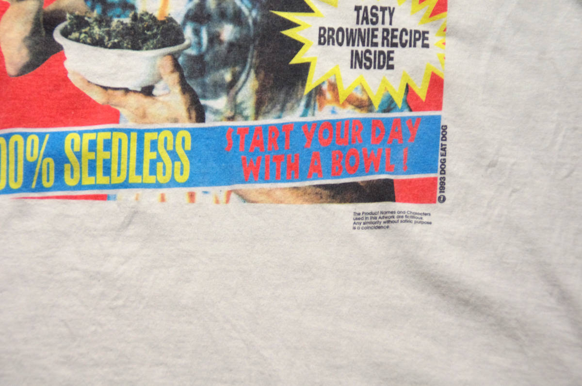 90s Vintage DOG EAT DOG HOME GROWN WEEDIES T-shirt / RAP Tee Dr. Dre Cypress Hill SUPREME ①
