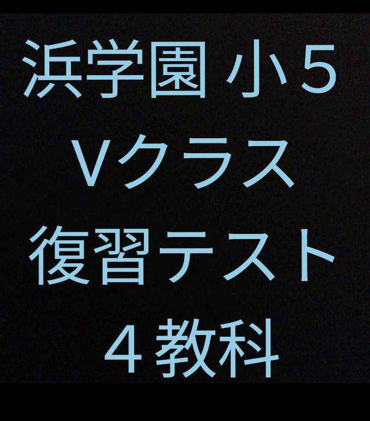 浜学園 小５ ４科目Ｖクラス復習テスト 算数・国語・理科・社会 www