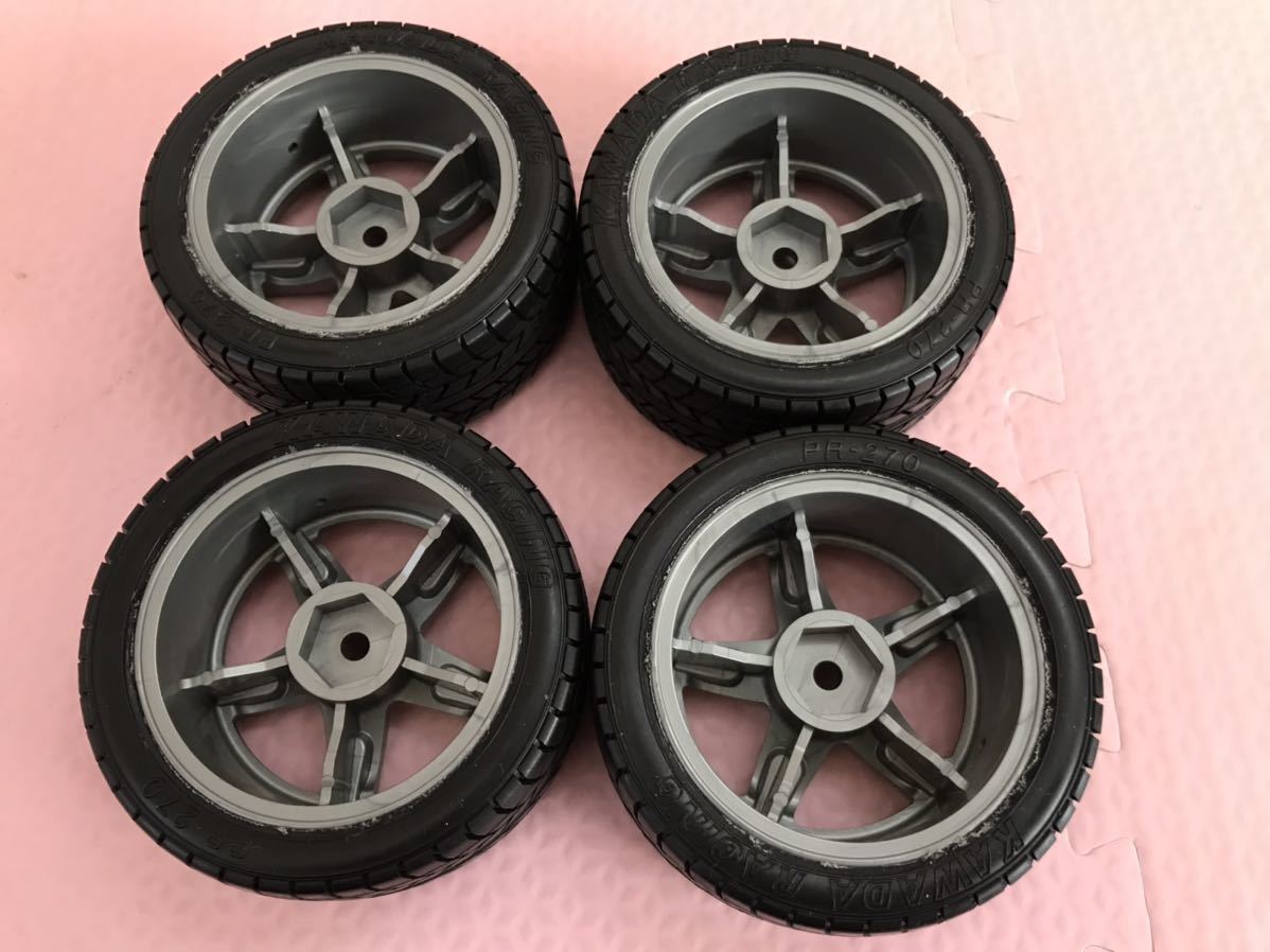 送料無料　1/10 タミヤ　ラジコン　タイヤホイール　セット　組み立て済　未走行　TAMIYA TYRE WHEELS RC