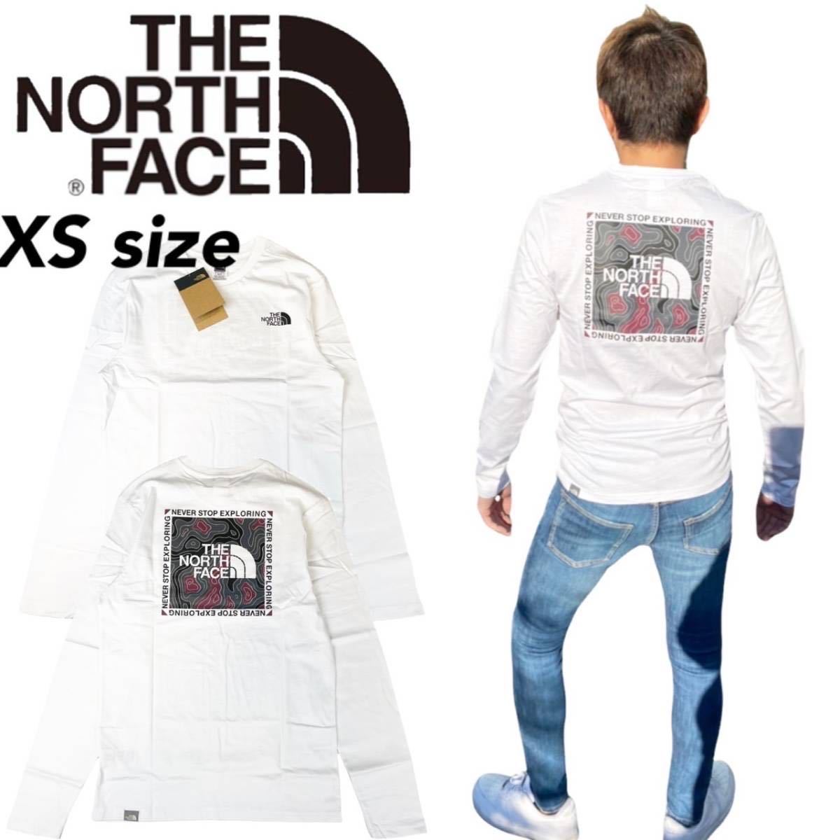 ザ ノースフェイス ロンT 長袖 Tシャツ バックロゴ ボックスロゴ NF0A7ZD9 ホワイト XSサイズ THE NORTH FACE L/S TOPOGRAPHIC 2 TEE 新品