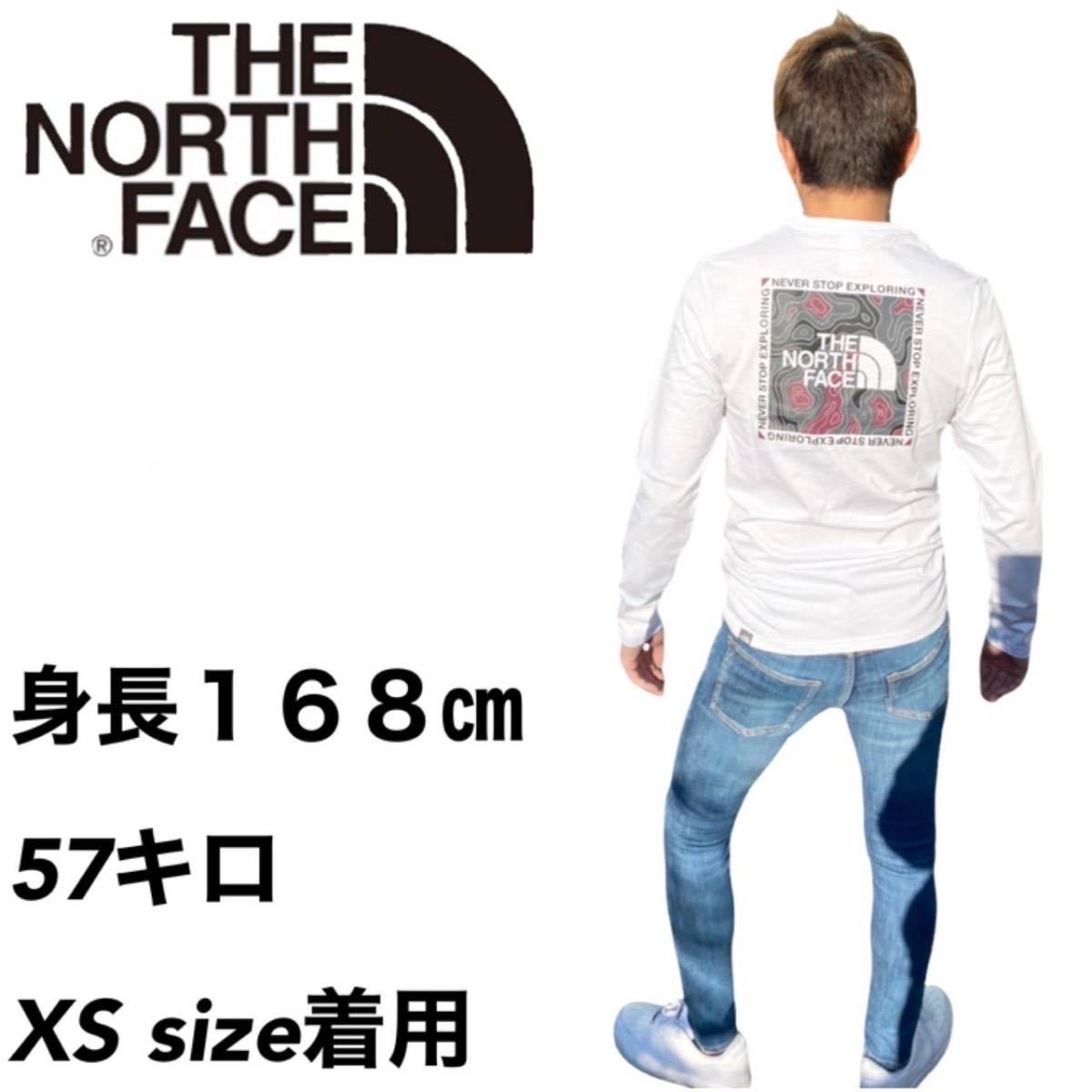 ザ ノースフェイス ロンT 長袖 Tシャツ バックロゴ ボックスロゴ NF0A7ZD9 ホワイト XSサイズ THE NORTH FACE L/S TOPOGRAPHIC 2 TEE 新品