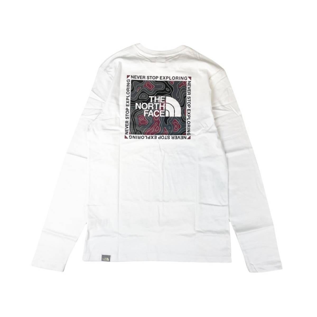 ザ ノースフェイス ロンT 長袖 Tシャツ バックロゴ ボックスロゴ NF0A7ZD9 ホワイト XLサイズ THE NORTH FACE L/S TOPOGRAPHIC 2 TEE 新品