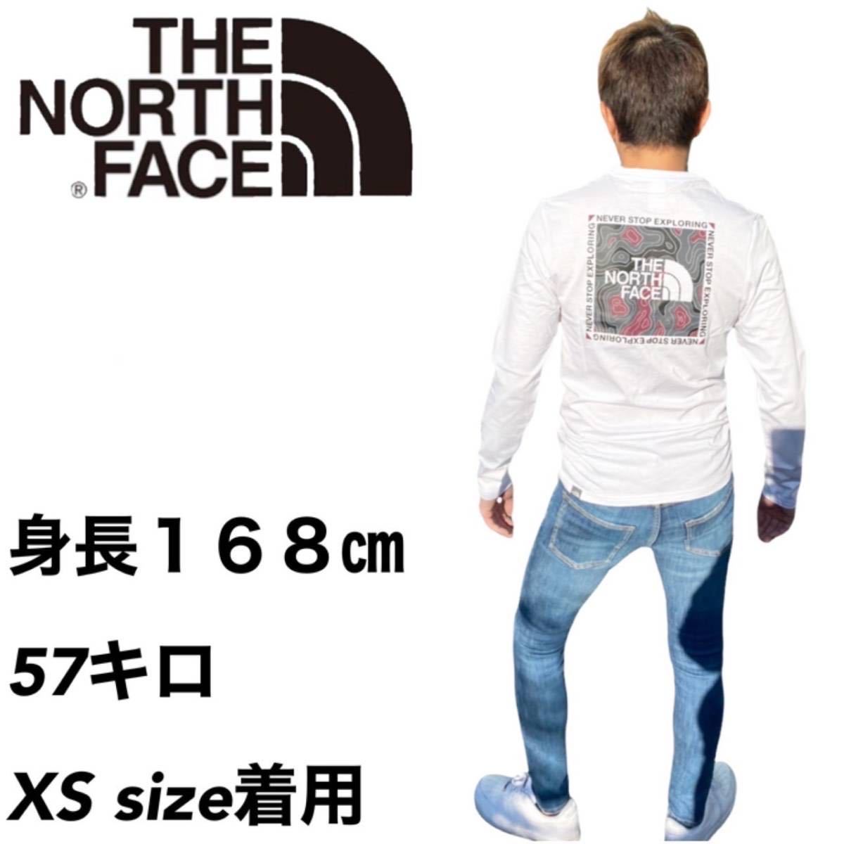 ザ ノースフェイス ロンT 長袖 Tシャツ バックロゴ ボックスロゴ NF0A7ZD9 ホワイト XLサイズ THE NORTH FACE L/S TOPOGRAPHIC 2 TEE 新品