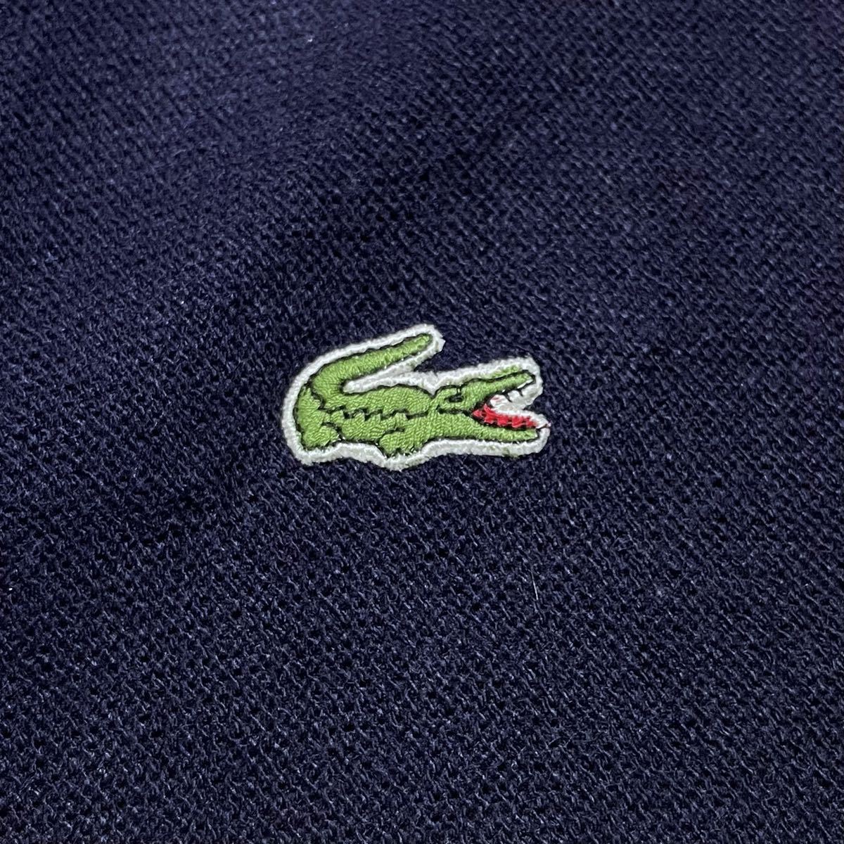 ☆送料無料☆ LACOSTE ラコステ アクリル カーディガン ネイビー Lサイズ スペイン製 21-436