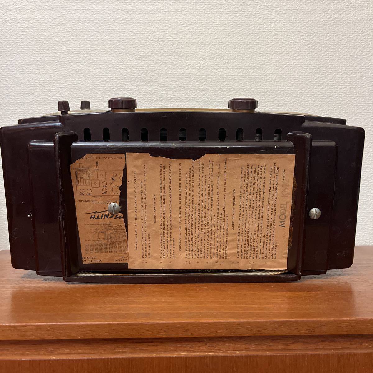 50-60s ZENITH Zenith вакуумная трубка радио model K622 магазин инвентарь Junk неподвижный товар произведение искусства дисплей Vintage античный 33×15×15.5