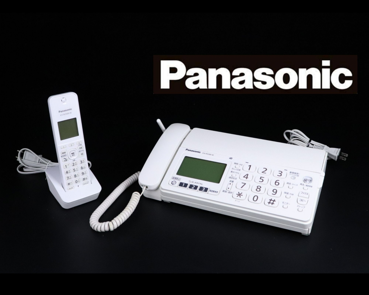 【通電OK】 【美品】 Panasonic KX-PZ200DL / PNLC1058 パナソニック FAX おたっくす 電話機 子機付 充電台 箱 説明書付 JRDH25
