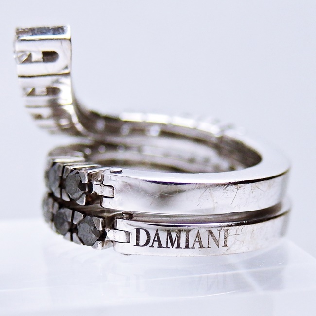 [DAMIANI/ Damiani ]750WG белое золото кольцо кольцо бриллиант 12 номер модный передвижной тип [ б/у ]/10024117