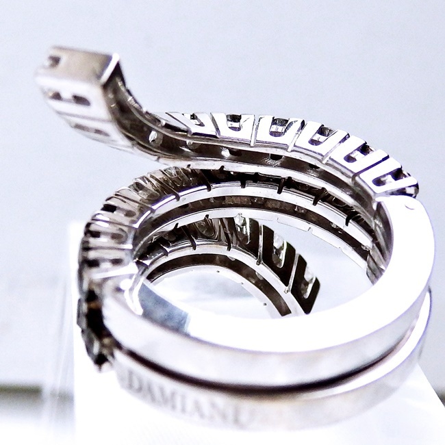 [DAMIANI/ Damiani ]750WG белое золото кольцо кольцо бриллиант 12 номер модный передвижной тип [ б/у ]/10024117