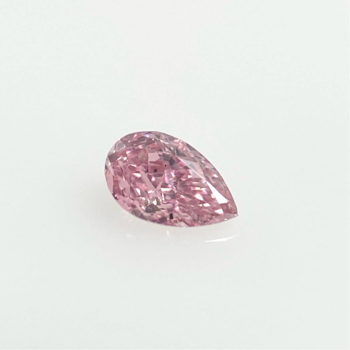 ０．０５３ct　ＦＡＮＣＹ　ＩＮＴＥＮＳＥ　ＰＵＲＰＬＩＳＨ　ＰＩＮＫ　ＳＩ２　ペア　ピンクダイヤモンドルース_画像1