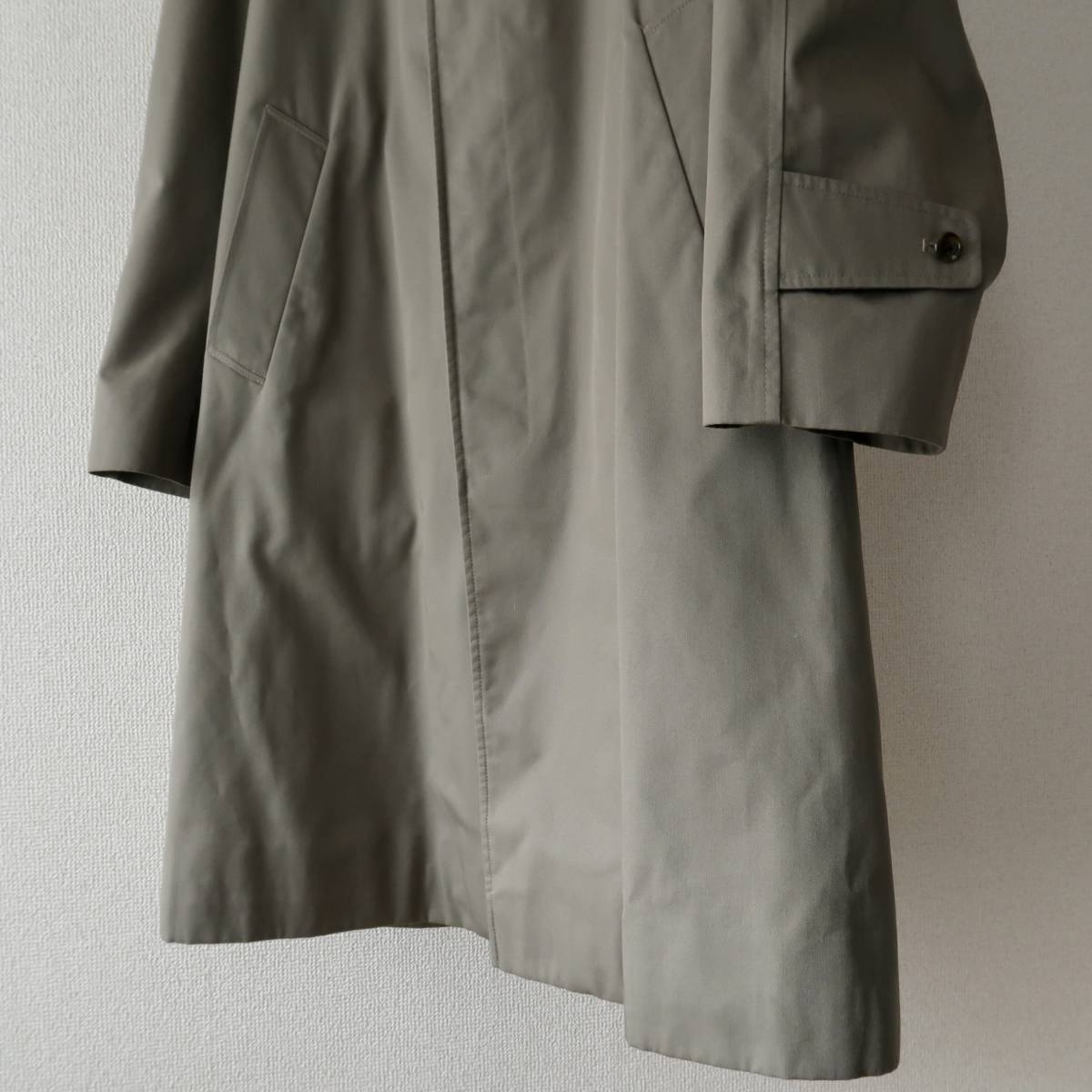  rare color 80\'s Aquascutum Aqua5 grayish taupe bar ma car n coat inscription 40 REG Britain made / Vintage Aquascutum cloudiness gray 