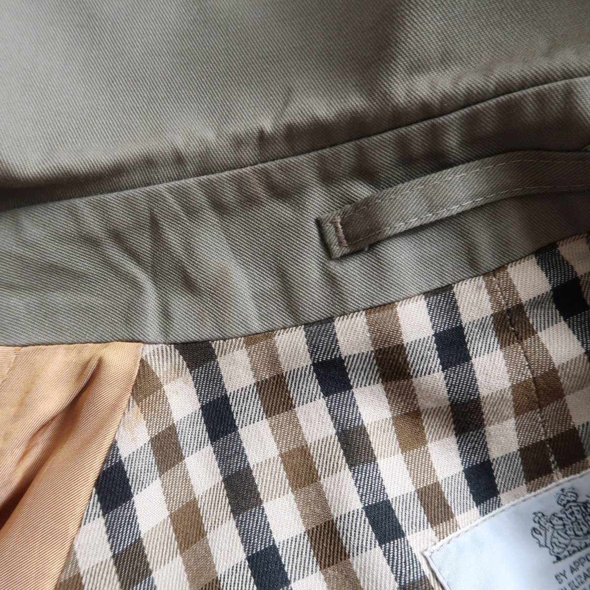  rare color 80\'s Aquascutum Aqua5 grayish taupe bar ma car n coat inscription 40 REG Britain made / Vintage Aquascutum cloudiness gray 