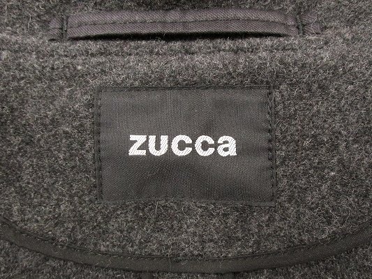 i2363：ZUCCa(ズッカ)ソフトメルトンモッズコートLフーデッドコート灰エイネット _画像5