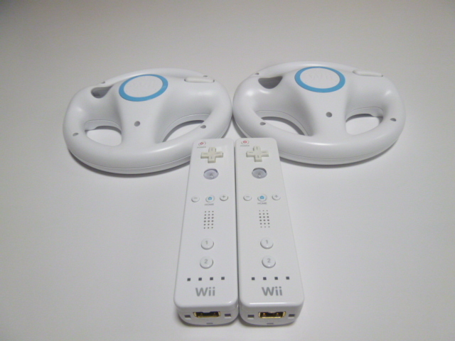 HR088《送料無料 即日発送 動作確認済》Wii リモコン　ハンドル　2個セット　任天堂　純正　RVL-003　コントローラ
