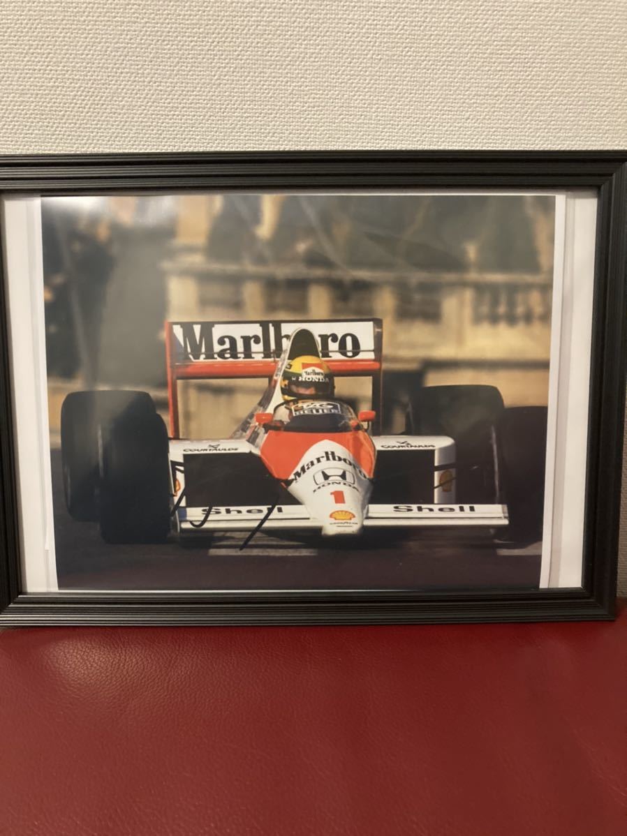 アイルトンセナ直筆サイン入り 写真!マクラーレンホンダ MP4/5B