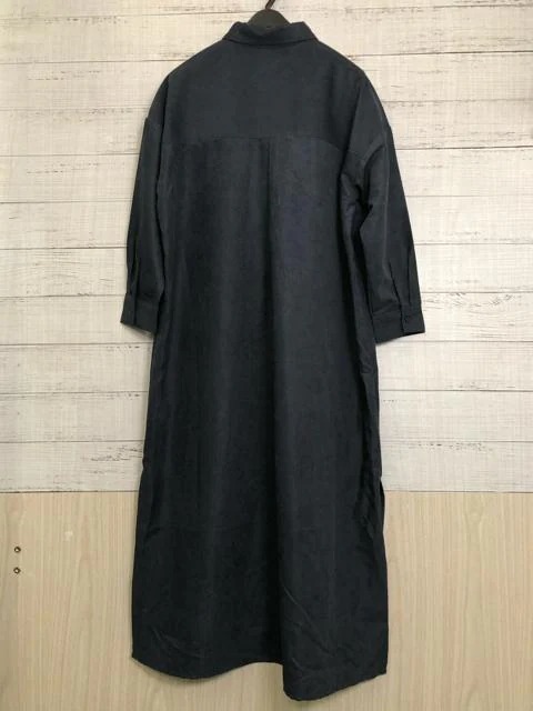 新品☆M♪紺系♪ゆったりお洒落ロングシャツワンピース☆y596_画像6