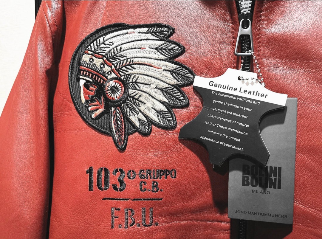 新品 18万円 BOLINI ボリーニ INDIANS 豪華刺繍 最上級ナッパ革 MA1