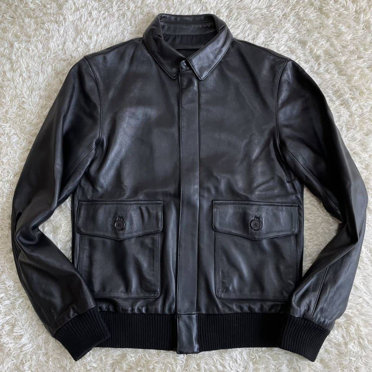 大人女性の 羊革 美品 シープスキン Mサイズ ジャケット MA-1 レザー ダイハツ シープスキン 羊革 美品 レザー Mサイズ ジャケット MA-1 レザージャケット