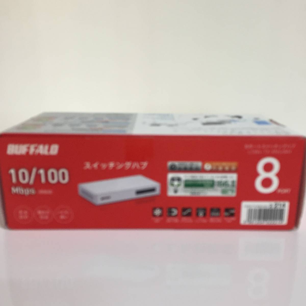 BUFFALO　バッファロー10/100Mbps対応 スイッチングHub 8ポート 金属筐体 電源内蔵　LSW4-TX-８NS/BK　未使用品_画像2