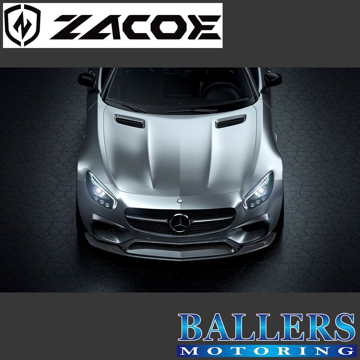 ZACOE Benz C190 AMG GT body kit full carbon aero front spoiler side skirt rear difuzar rear wing regular goods 