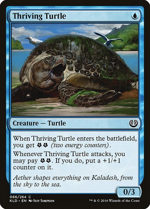 保障 Mtg 青 英語版 亢進する亀 Thriving Turtle カラデシュ Kld