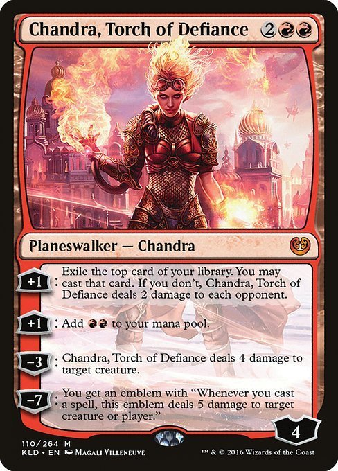 MTG ■赤/英語版■ 《反逆の先導者、チャンドラ/Chandra, Torch of Defiance》★FOIL★ カラデシュ KLD