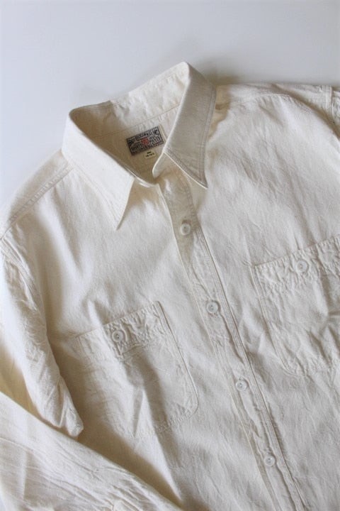 新品　送料無料　タグ付き　Buzz Rickson's バズリクソンズ　シャンブレー ワークシャツ　長袖　Off White　サイズS　メンズ_画像3