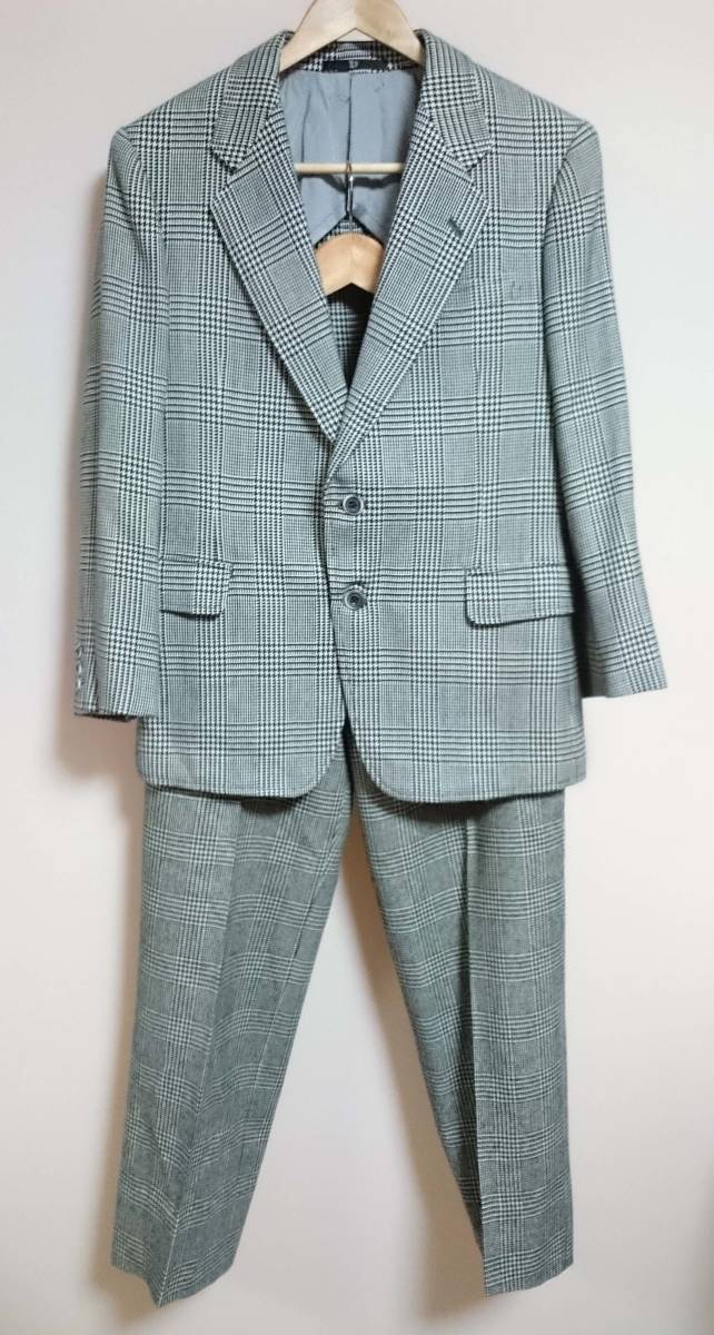 [DIA custom tailor]２ボタン シングル スーツ上下 セットアップ/着丈:70cm/ジャケット & スラックス/イギリス製/グレンチェック/美品/古着