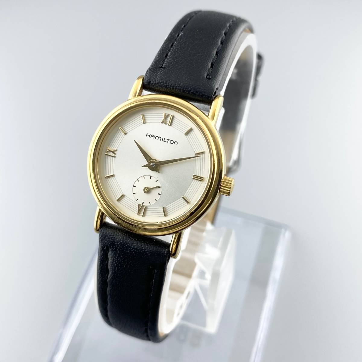 1円 HAMILTON ハミルトン 腕時計 レディース 6208 スモセコ ホワイト 