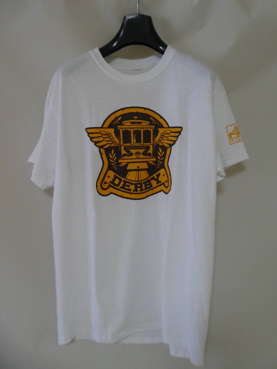 公式の 白 Tシャツ 半袖 sanfrancisco of derby cable ダービーオブ