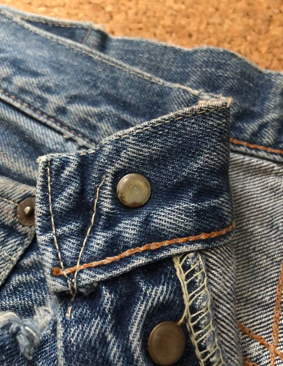 60S LEVIS リーバイス501 BIGE Vステッチ フライ刻印E リペア済み ヴィンテージ [501XXや502や505や606の66前期赤耳ビックE好きにもお奨め_画像2