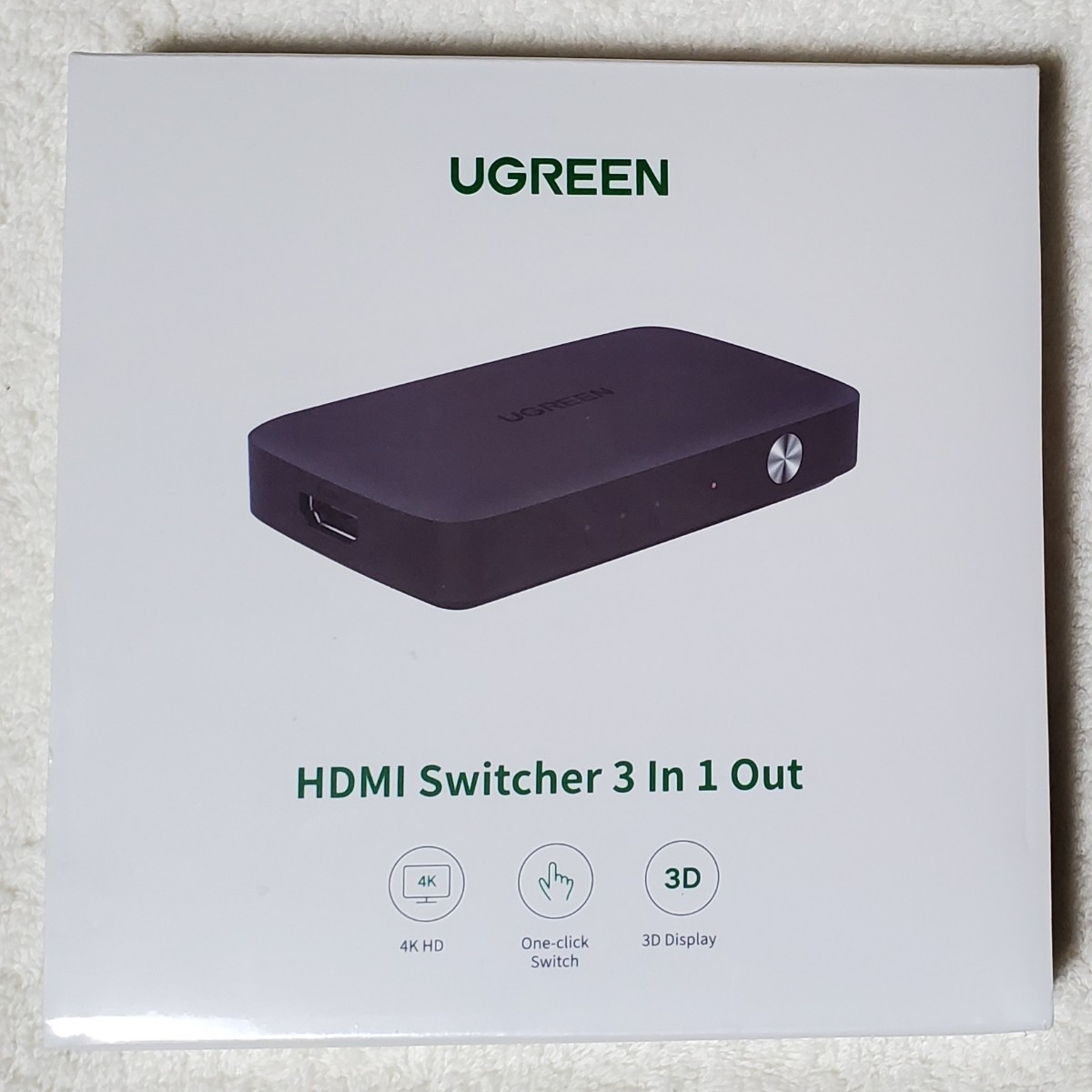 UGREEN HDMI切替器 HDMIセレクター 3入力1出力 リモコン付き