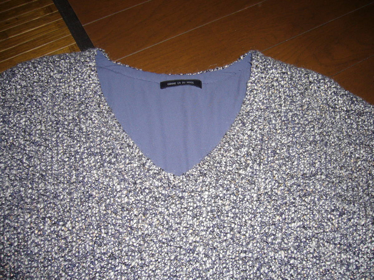 759-87♀COMME CA ISM コムサイズム 　Vネック 　長袖 ニット 　セーター　size.９　色.グレー　㈱ファイブフォックス_画像2