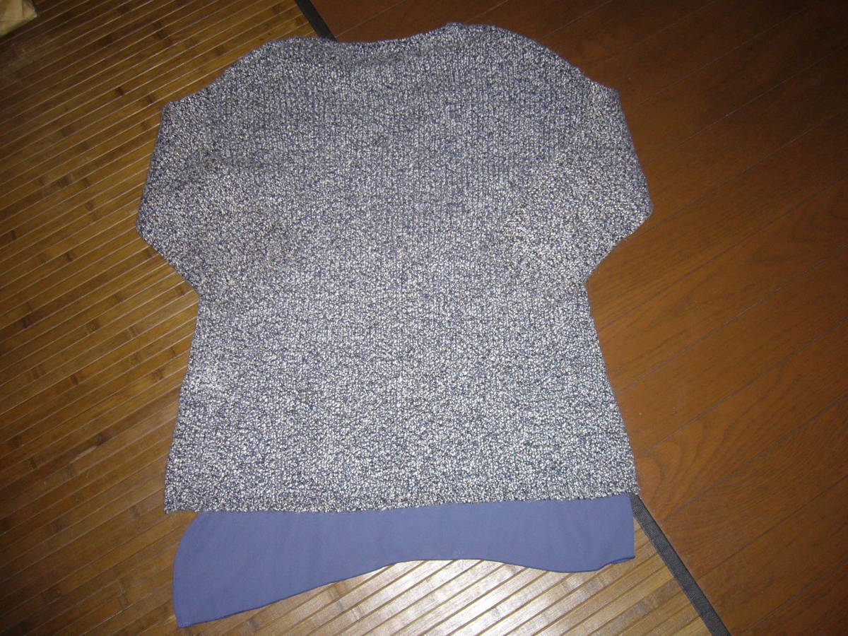759-87♀COMME CA ISM コムサイズム 　Vネック 　長袖 ニット 　セーター　size.９　色.グレー　㈱ファイブフォックス_画像7