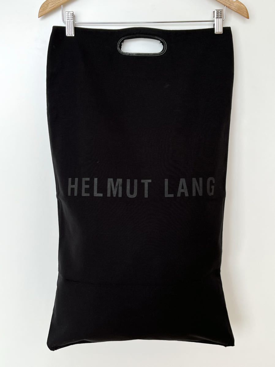 美品★90s 本人期 HELMUT LANG ロゴプリント ロング トートバッグ ハンドバッグ クラッチバッグ ヘルムートラング ロゴ ブラック 黒_画像1