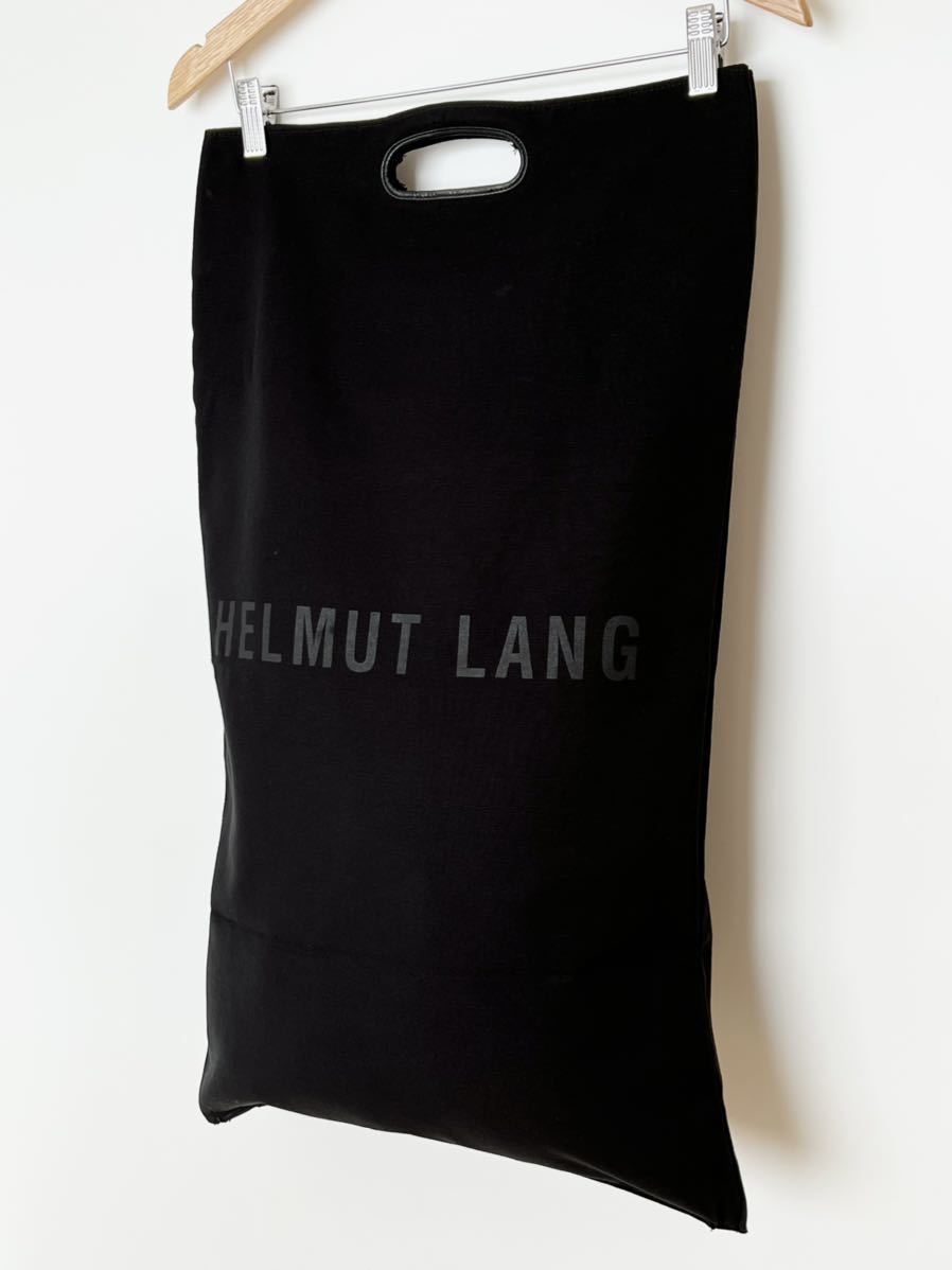 美品★90s 本人期 HELMUT LANG ロゴプリント ロング トートバッグ ハンドバッグ クラッチバッグ ヘルムートラング ロゴ ブラック 黒_画像2