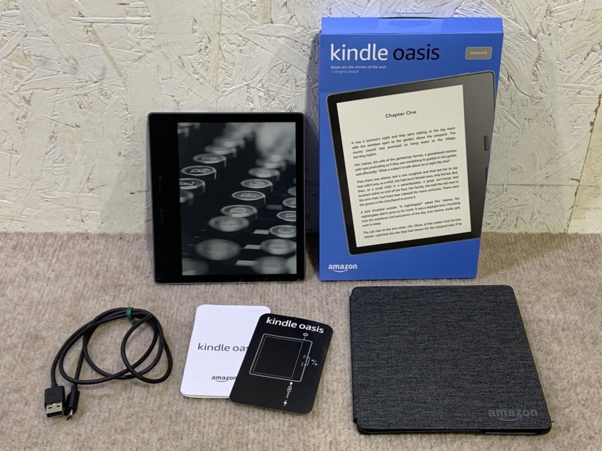 1円 Amazon Kindle Oasis Wi-Fi（2019/第10世代） キンドル オアシス S8IN4O 32GB 広告なし 純正カバー付 /色調調節ライト搭載